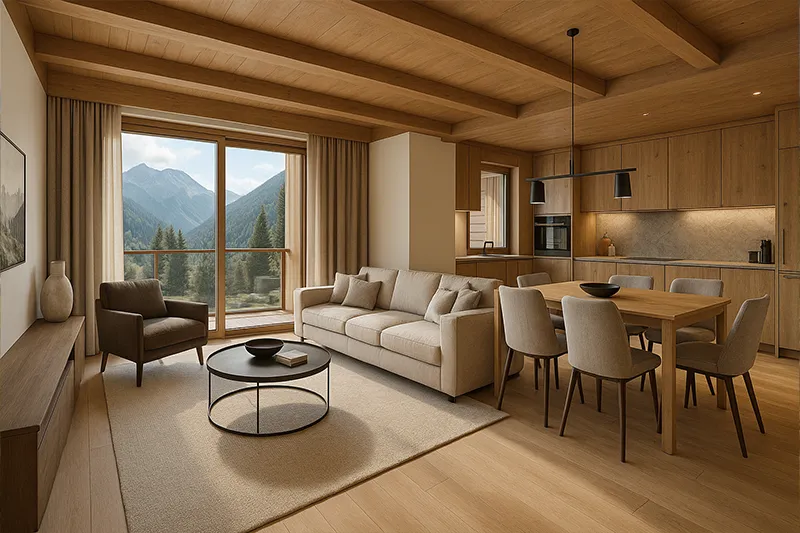 Vue d'ensemble de Siviez en hiver